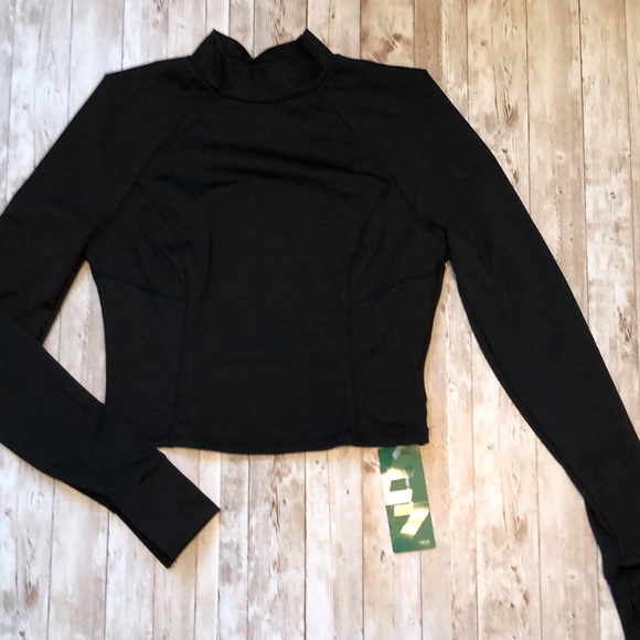 “SHEIN” EZwear,black,mock-neck, raglan slv, sports compression top,size M, NWT - Picture 5 of 16